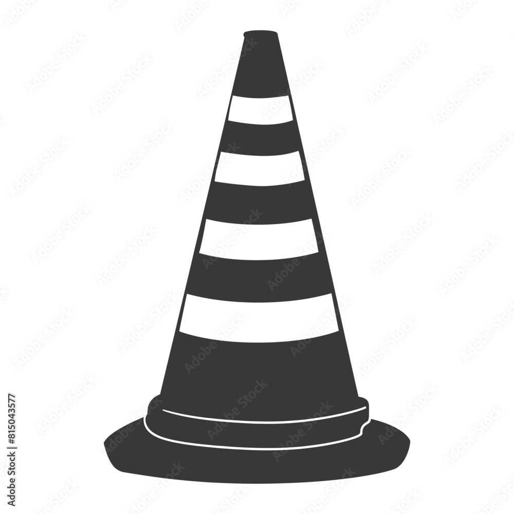 Silhouette rubber cone road divider black color only