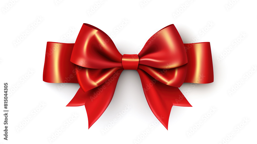 Red bow with ribbon isolated on white. Red bow with ribbon isolated on white.
