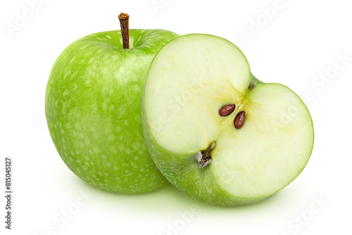 Green apples on an isolated white background.