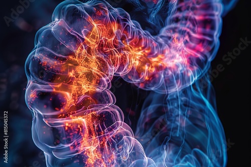 3D rendering of the human colon.