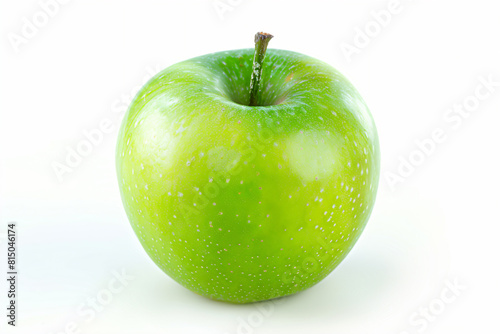 a green apple with a white background