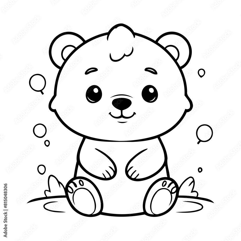 Cute vector illustration Bear drawing for children page Cute vector illustration Bear drawing for children page