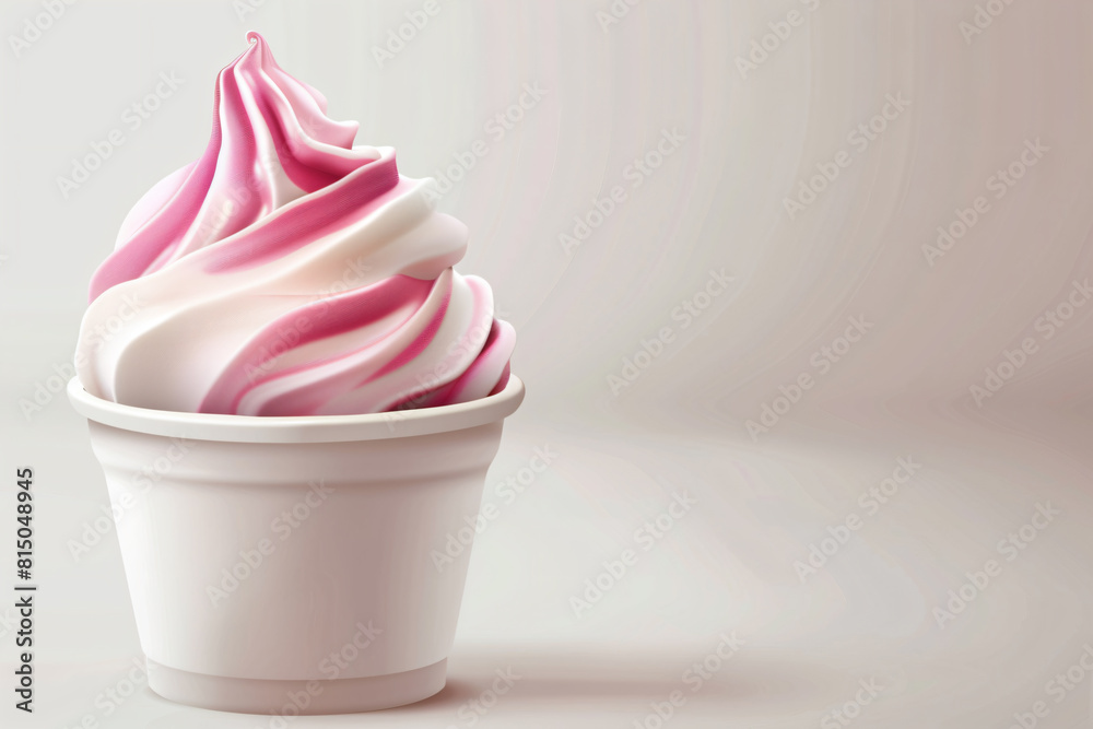 a cup with a pink and white swirl on top a cup with a pink and white swirl on top