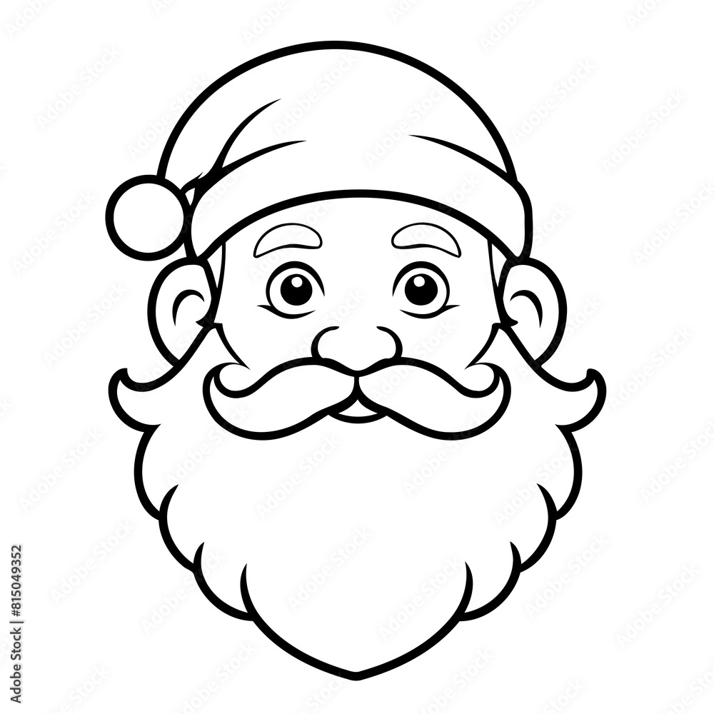 Vector illustration of a cute Santa doodle for toddlers coloring activity Vector illustration of a cute Santa doodle for toddlers coloring activity