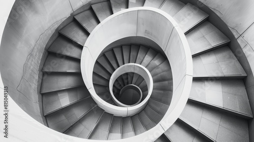  architecture of background. Details of helical staircase white and black 
