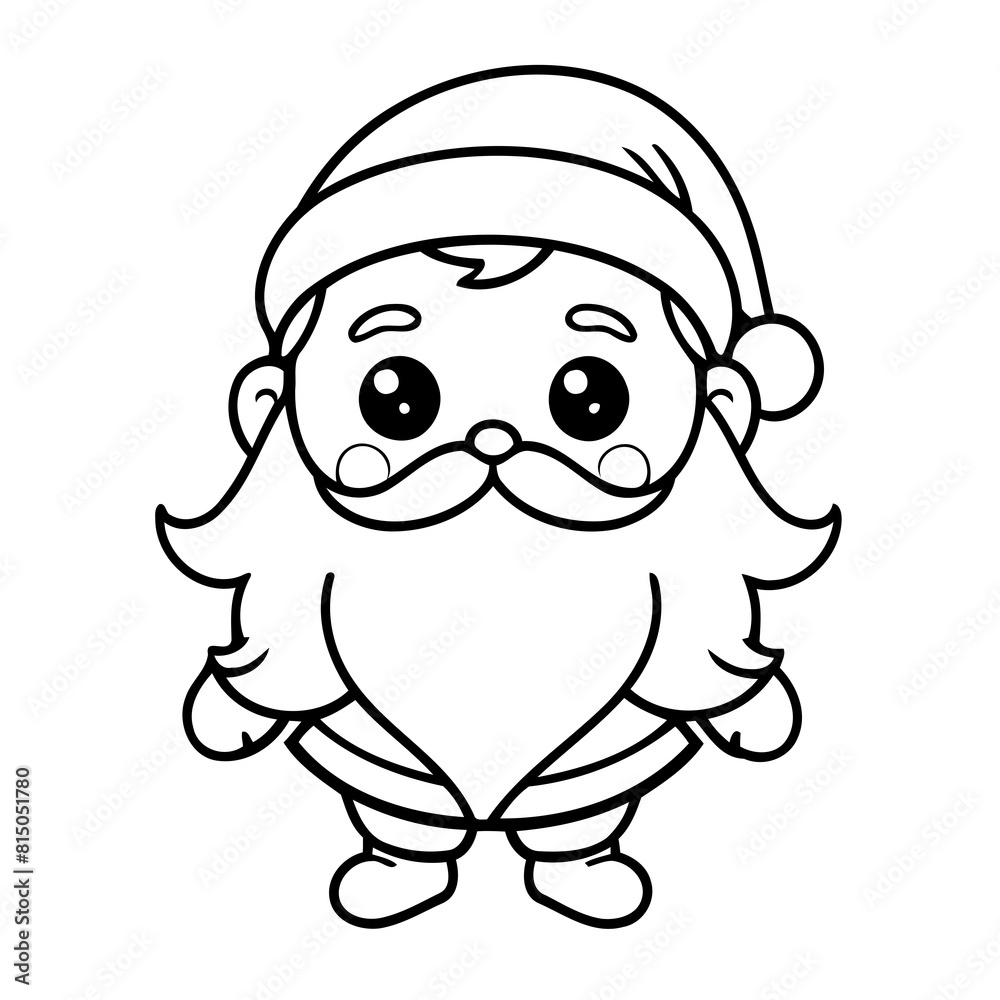Vector illustration of a cute Santa drawing for toddlers book Vector illustration of a cute Santa drawing for toddlers book