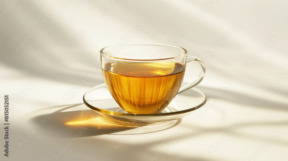 Warm cup of tea with soothing shadows enhancing relaxation and mindfulness Warm cup of tea with soothing shadows enhancing relaxation and mindfulness