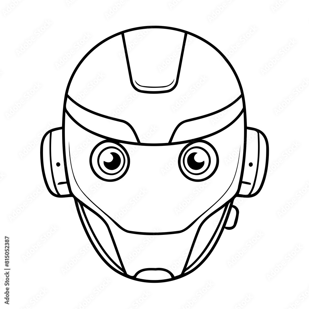Cute vector illustration Robot drawing for toddlers colouring page Cute vector illustration Robot drawing for toddlers colouring page