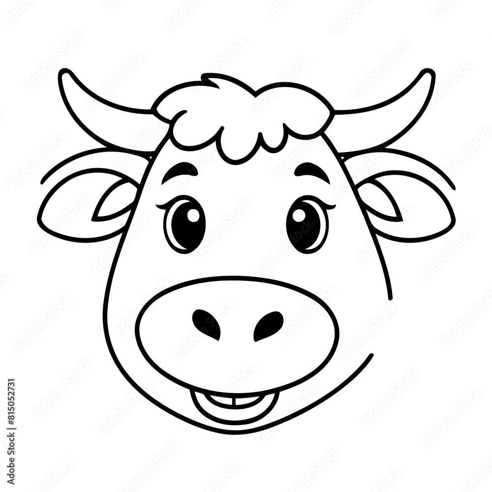 Simple vector illustration of Cow drawing for toddlers book Simple vector illustration of Cow drawing for toddlers book