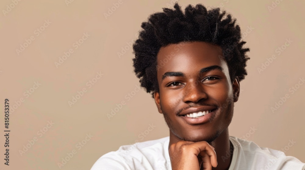 Smiling Young Man with Afro