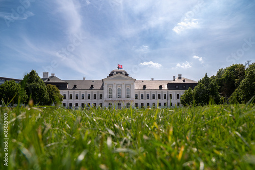 Grasalkovic Palace or Presidential Palace is a Rococo building on Hodžovo town square in Bratislava. Since 1996, the President of the Slovak Republic resides in it. photo