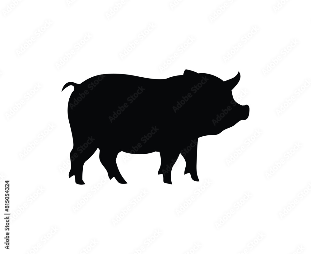 Silhouette of a pig vector illustration. Silhouette of a pig vector illustration.