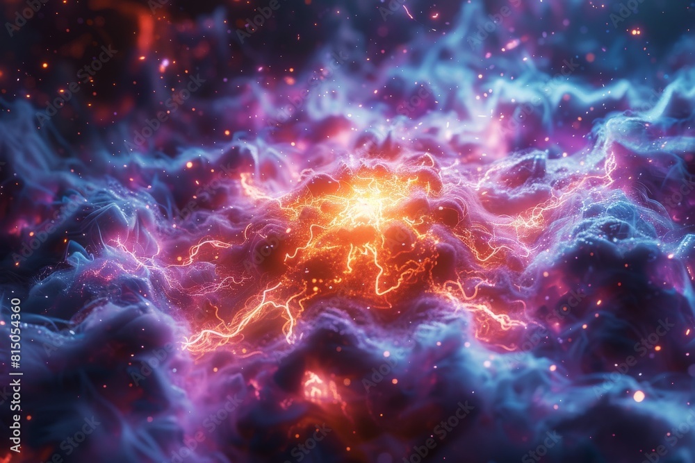 This image depicts an abstract visualization of cosmic energy with vibrant colors and dynamic patterns This image depicts an abstract visualization of cosmic energy with vibrant colors and dynamic patterns