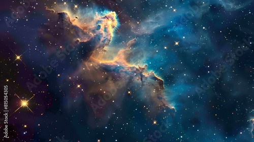 Amazing space nebula with stars and dust photo