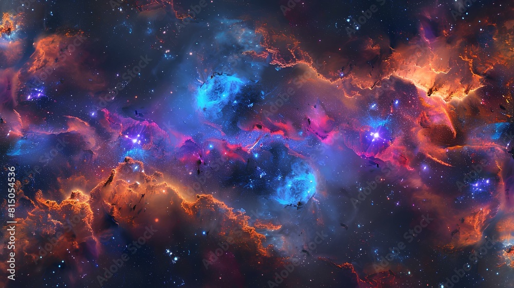 Fantastic colorful nebula. Glowing space nebula with stars.