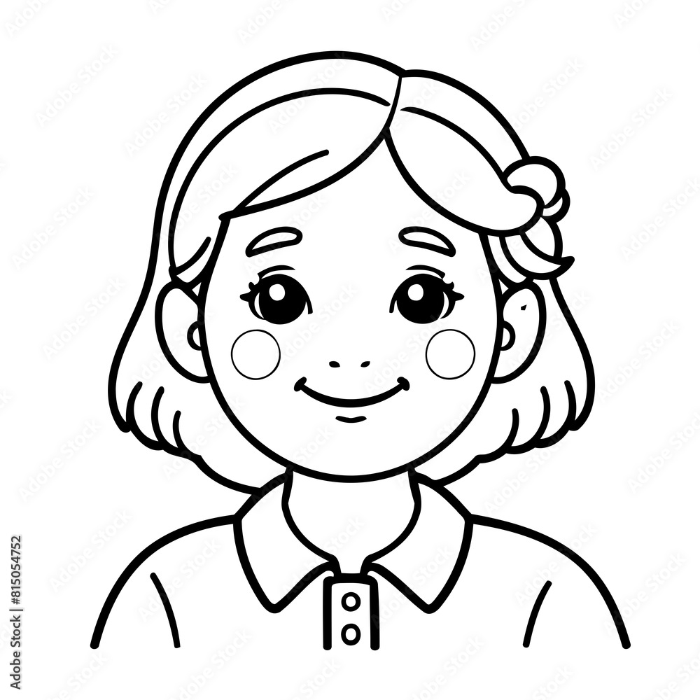 Simple vector illustration of Oldwoman colouring page for kids Simple vector illustration of Oldwoman colouring page for kids
