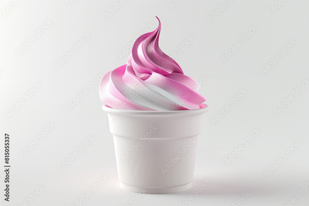 a cup with a pink and white swirl on top a cup with a pink and white swirl on top