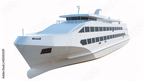 new  modern  futuristic electric catamaran  boat  ship for public transportation  isolated on a clear white background
