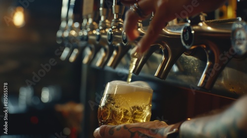 A Barkeep Pouring Craft Beer photo