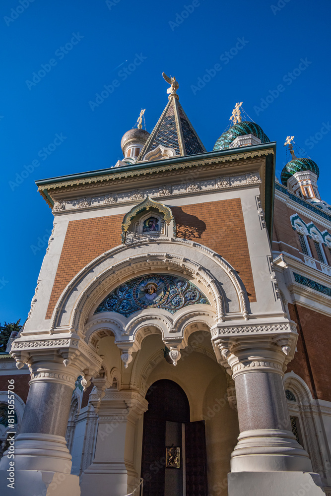 The St Nicholas Orthodox Cathedral (Cathedrale Orthodoxe Saint-Nicolas de Nice). French Riviera, Azure Coast, Nice, France.