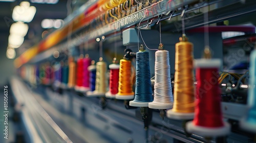 An industrial embroidery machine stock photo serves as a powerful visual tool to communicate the precision, efficiency, and technological advancements in the textile industry. photo