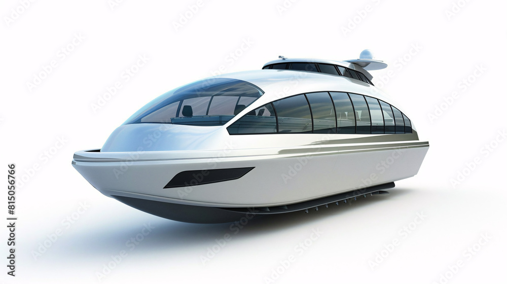 new, modern, futuristic electric catamaran, boat, ship for public transportation, isolated on a clear white background new, modern, futuristic electric catamaran, boat, ship for public transportation, isolated on a clear white background