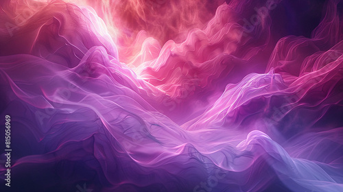 Vivid Purple and Pink Silk Waves Under Glowing Red Light Abstract Background