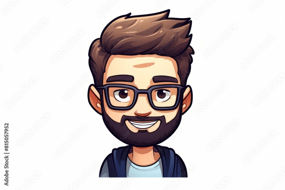 Simple cartoon graphic avatar, young male face Simple cartoon graphic avatar, young male face