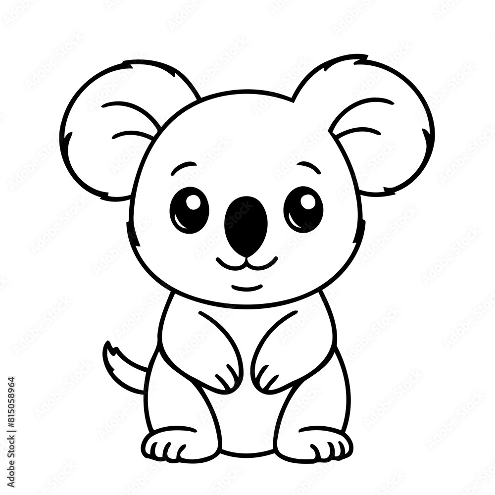 Cute vector illustration Koala doodle for children worksheet Cute vector illustration Koala doodle for children worksheet