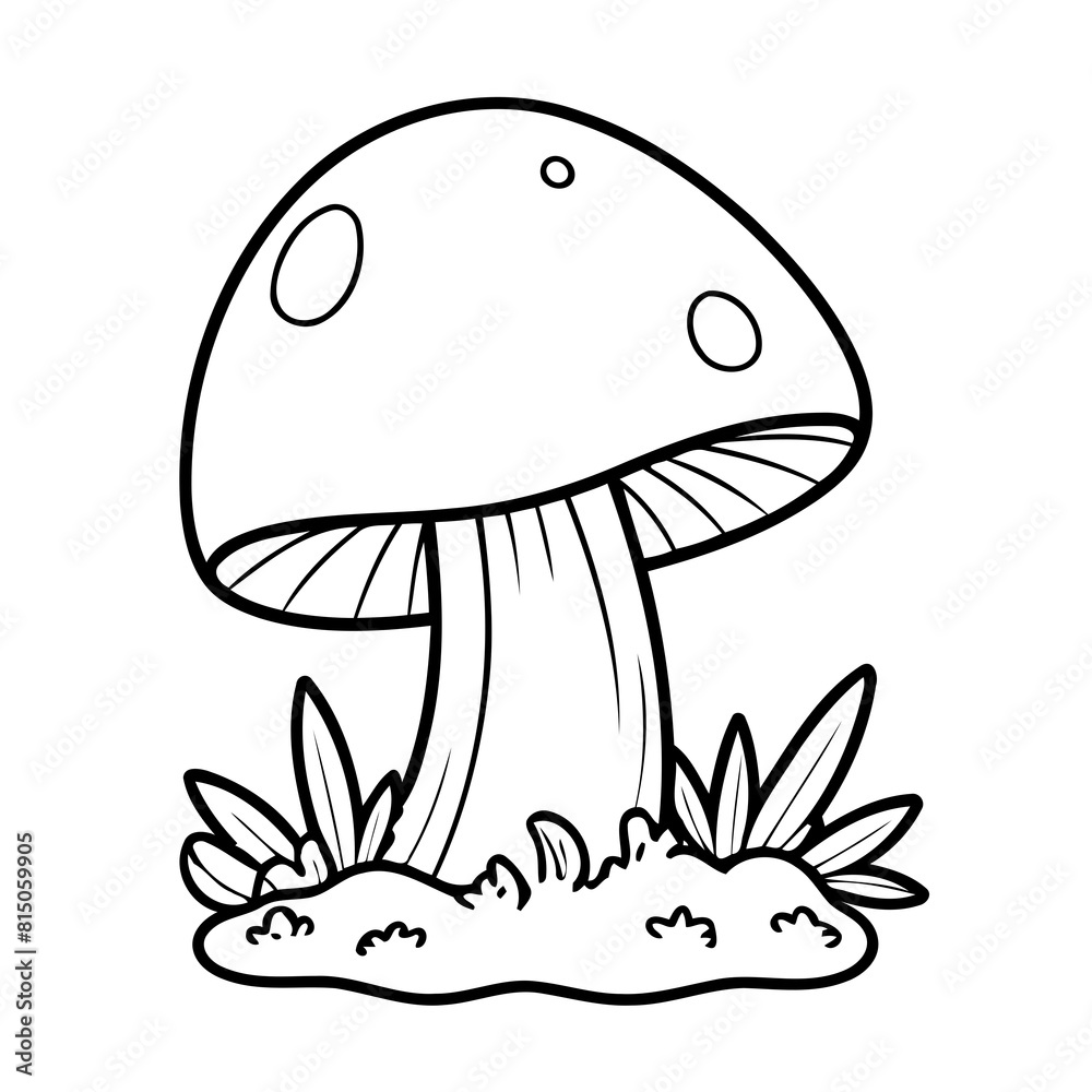 Vector illustration of a cute Mushroom drawing for toddlers book Vector illustration of a cute Mushroom drawing for toddlers book