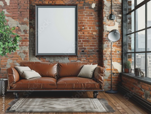 Vintage Hipster Loft Interior: The Perfect Backdrop for Your Mock-Ups photo