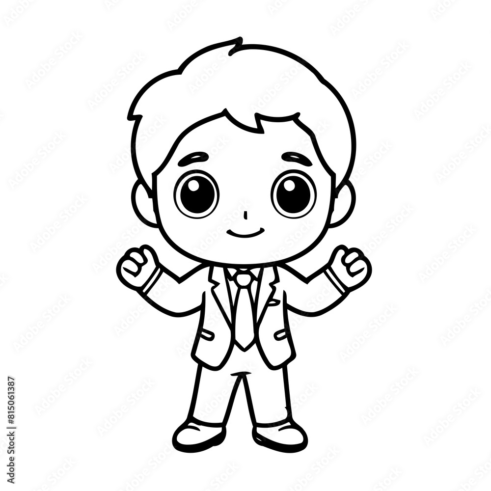 Vector illustration of a cute Businessman drawing for children page Vector illustration of a cute Businessman drawing for children page
