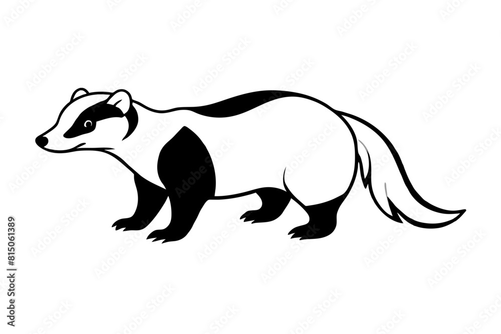 badger line art silhouette illustration badger line art silhouette illustration