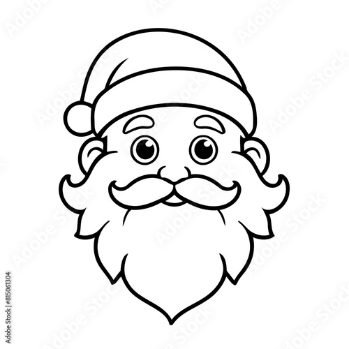 Simple vector illustration of Santa drawing for toddlers coloring activity