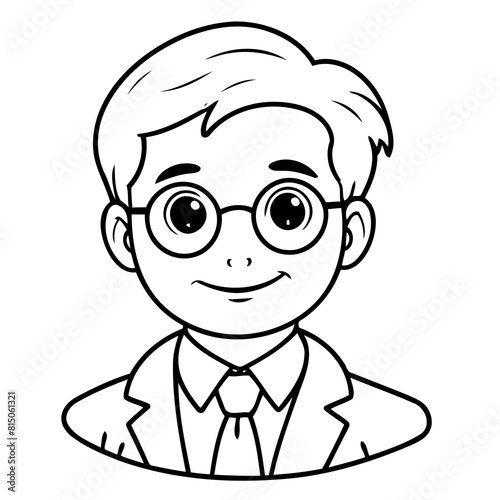 Vector illustration of a cute Professor doodle for children worksheet