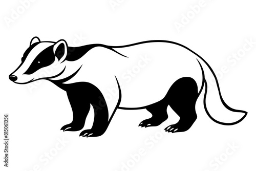 badger line art silhouette illustration © Shiju Graphics