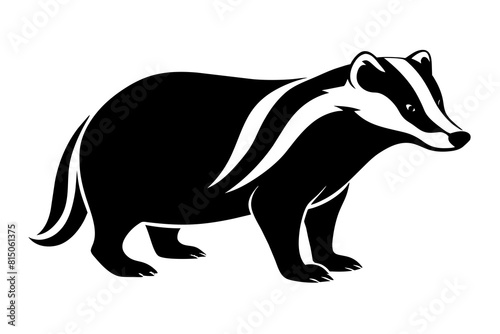 badger line art silhouette illustration © Shiju Graphics