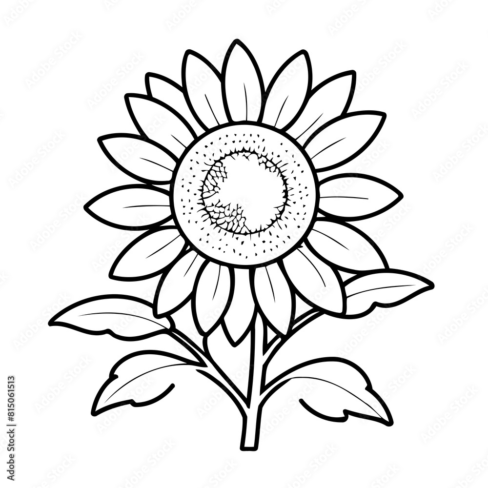 Cute vector illustration Sunflower hand drawn for kids coloring page Cute vector illustration Sunflower hand drawn for kids coloring page