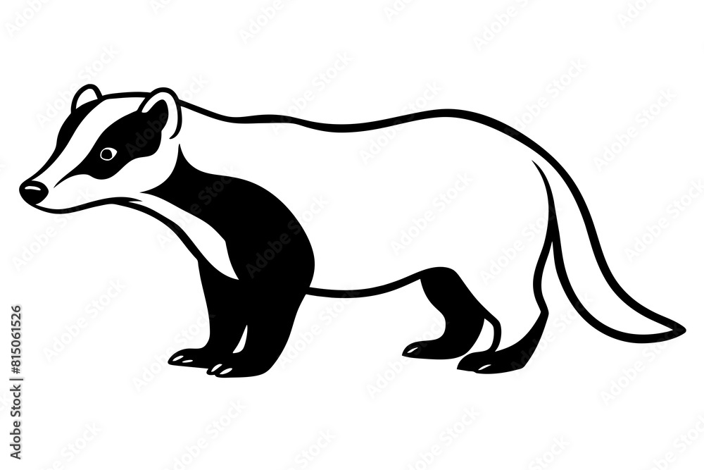 badger line art silhouette illustration