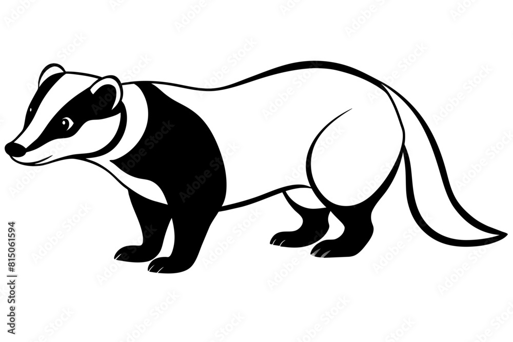 badger line art silhouette illustration badger line art silhouette illustration