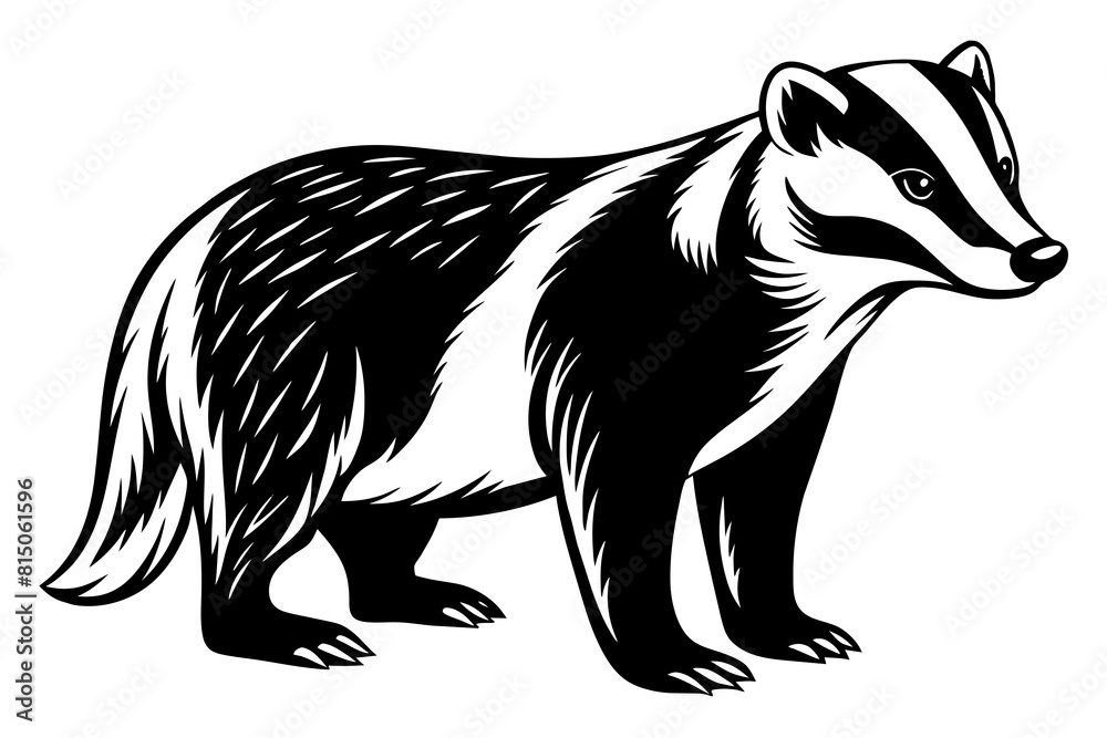 badger line art silhouette illustration badger line art silhouette illustration
