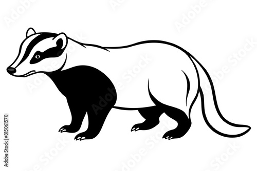 badger line art silhouette illustration