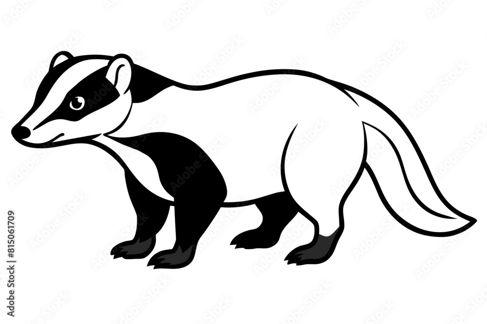 badger line art silhouette illustration badger line art silhouette illustration