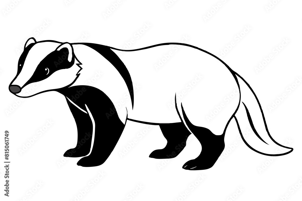 badger line art silhouette illustration badger line art silhouette illustration