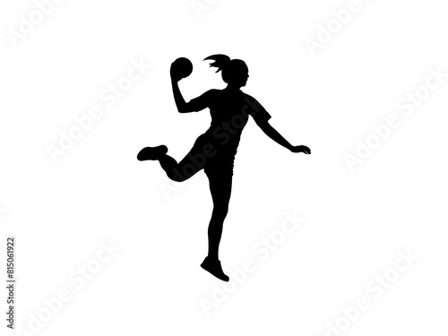 Woman Handball Player icon vector. Woman Handball Player vector design and illustration. Woman Handball Player Silhouette isolated white background
