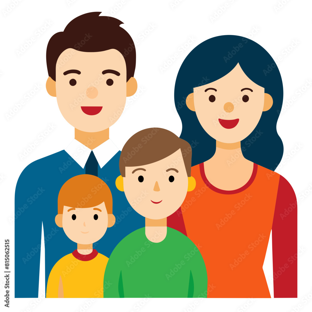 Happy Family Portrait Vector - essence of togetherness and love Happy Family Portrait Vector - essence of togetherness and love