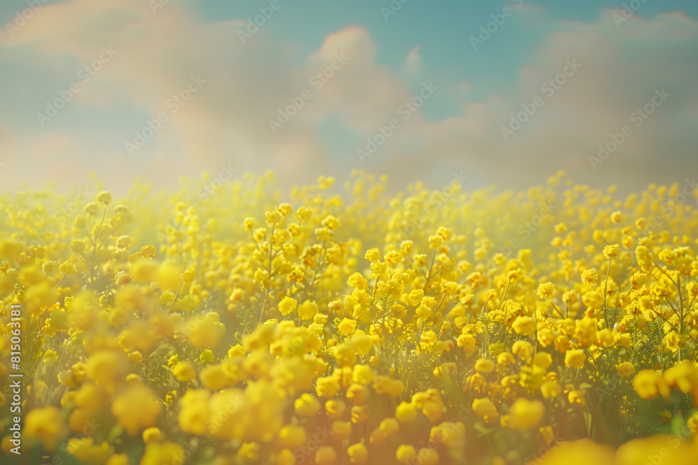 Obraz premium Field of yellow canola seeds.