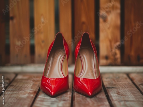 Captivating Crimson: A Symphony of Allure in Red Stiletto Heel Shoes photo