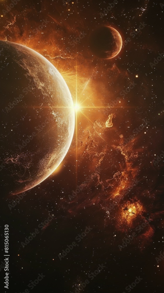 Obraz premium A Stellar Space Scene With Planets and Stars
