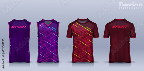 t-shirt sport design template, Soccer jersey mockup for football club, Running singlet,basketball Tank top.	